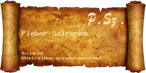 Pieber Szironka névjegykártya